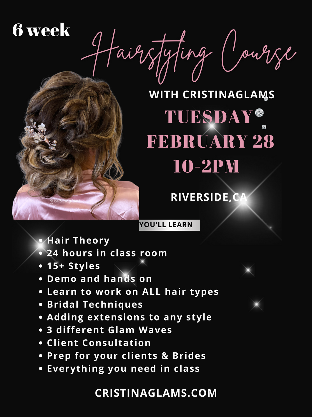 FEBRUARY 6 WEEK  HAIRSTYLING COURSE CLASS DEPOSIT