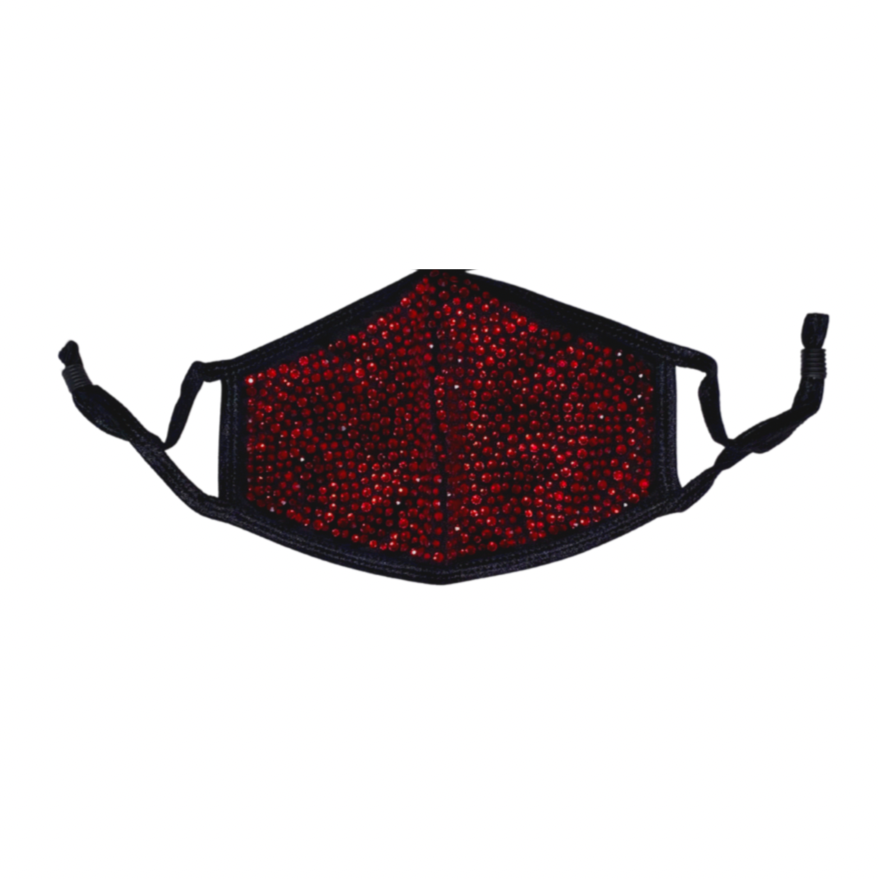 RED ON BLACK  GLAM FACE MASK